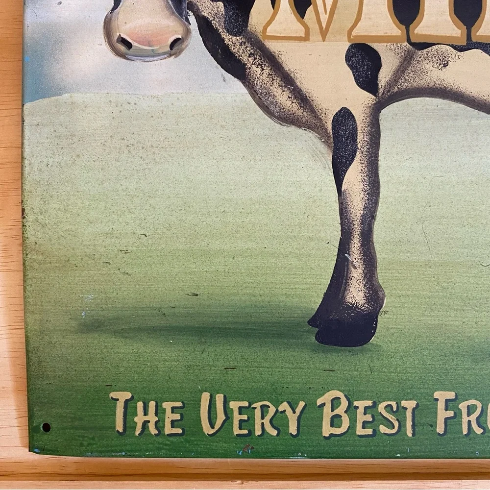 Vintage Style Cow Dairy Fresh Milk Metal Sign - Picture 4 of 11
